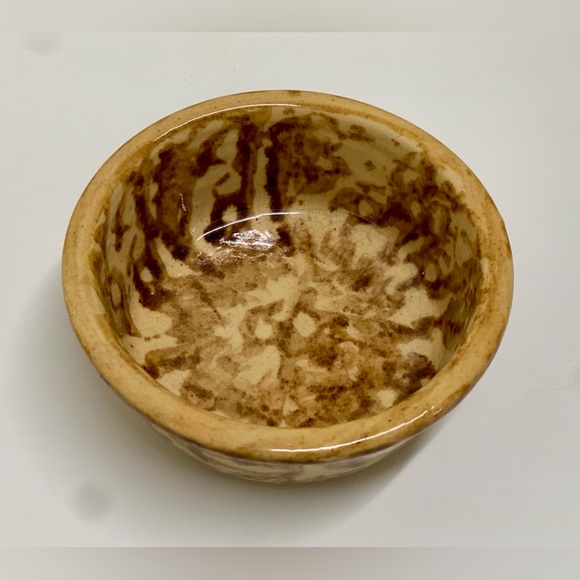 19th Century Antique American Rockingham Melt Glaze Spatter Spongeware Bowl - Picture 4 of 14